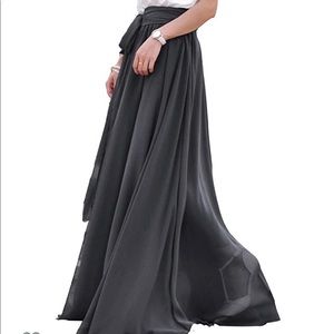 Women’s bow tie chiffon high waist maxi skirt